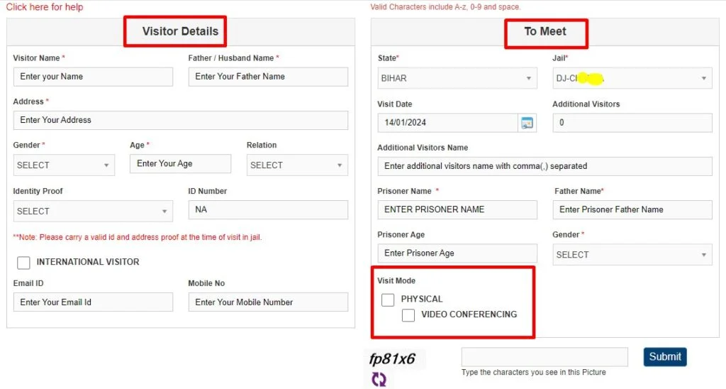 E-Prisons Online Registration