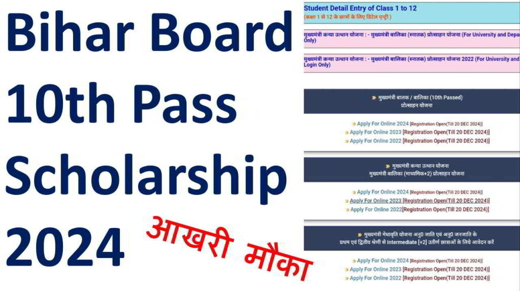 Bihar Board 10th Pass Scholarship 2024