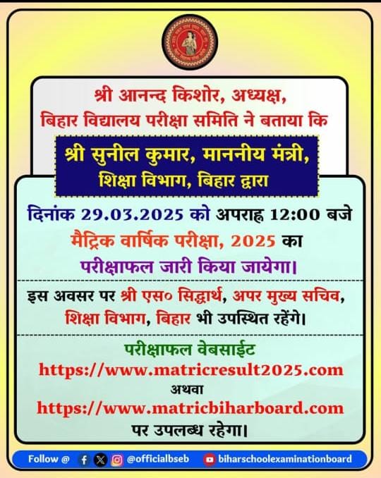 Bihar Board Matric Result 2025 