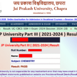 JP University Part III 2021-2024 Result Out - ऐसे करे चेक
